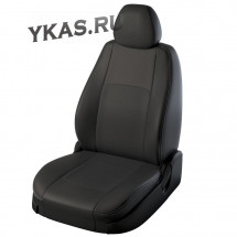 АВТОЧЕХЛЫ  Экокожа  Hyundai Solaris  седан  с 2010-2014г- черный-серый  (раздел.)
